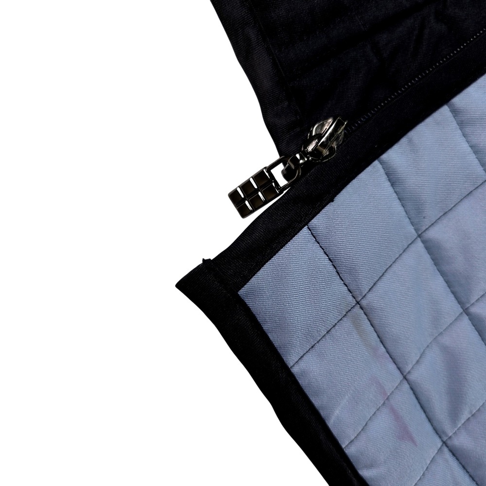 CARLISLE Quilted Jacket Periwinkle Black Trim Collar Zip Front Women's Size - Picture 4 of 7